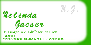 melinda gacser business card